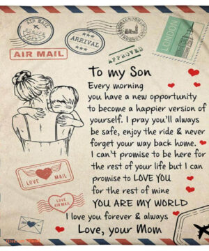 to my son you are my world blanket gift for son from mom - Super King - Ettee