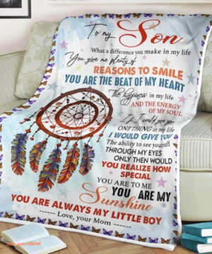 to my son you are the beat of my heart dream catcher blanket - Super King - Ettee