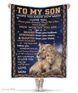 to my son youre braver stronger smarter than you think lion blanket - Super King - Ettee