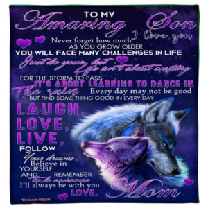 wolf to my amazing mom follow your dreams believe in your self blanket - Super King - Ettee