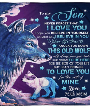 wolf to my son fleece blanket knock you down this old wolf - Super King - Ettee