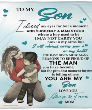 you are my son fleece blanket lovely gift for son from mom - Super King - Ettee