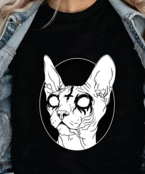 Black Metal Sphynx Cat I Goth and Death Metal - Ettee - black metal sphynx cat