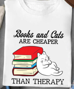 Books And Cats Are Cheaper Than Therapy - Ettee - books