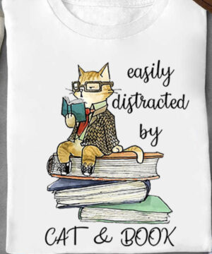 Easily Distracted By Cats And Books - Ettee - book lover