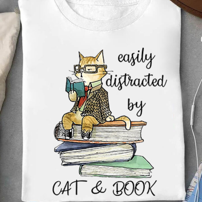 Easily Distracted By Cats And Books - Ettee - book lover
