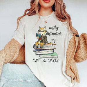 Easily Distracted By Cats And Books - Ettee - book lover