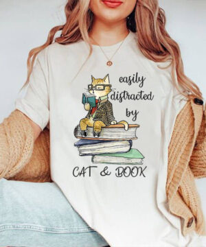 Easily Distracted By Cats And Books - Ettee - book lover