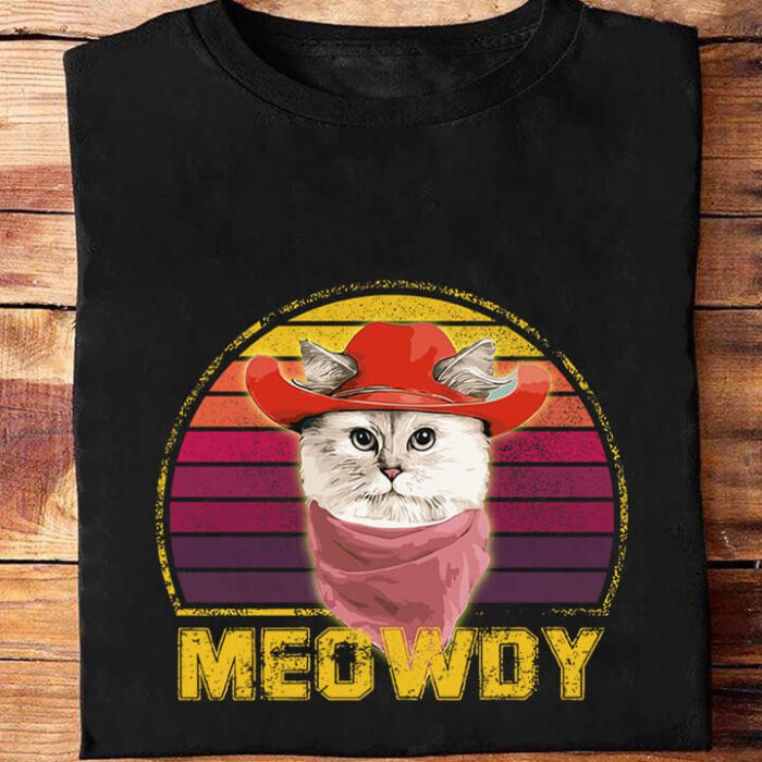 Funny Country Music Cat Cowboy Hat Vintage - Meowdy - Ettee - Cat
