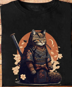 Funny Samurai Cat Vintage T-Shirt - Unique Gift for Cat Lovers - Ettee - cat lovers