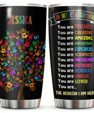 Personalized 20oz Tumblers for Teacher, Back To School Gifts for Women, In My Classroom We Are Slogan - ettee.com - Ettee - 2022 door cover