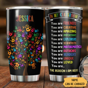 Personalized 20oz Tumblers for Teacher, Back To School Gifts for Women, In My Classroom We Are Slogan - ettee.com - Ettee - 2022 door cover