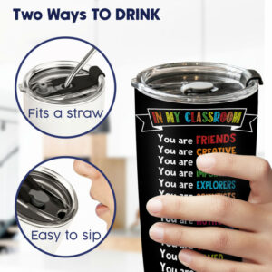 Personalized 20oz Tumblers for Teacher, Back To School Gifts for Women, In My Classroom We Are Slogan - ettee.com - Ettee - 2022 door cover