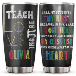Personalized 20oz Tumblers for Math Teacher, Back To School Gifts for Women, Teach Love Inspire Slogan - ettee.com - Ettee - Inspire Slogan