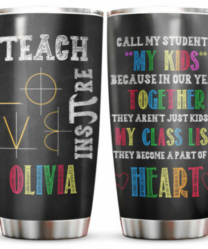 Personalized 20oz Tumblers for Math Teacher, Back To School Gifts for Women, Teach Love Inspire Slogan - ettee.com - Ettee - Inspire Slogan