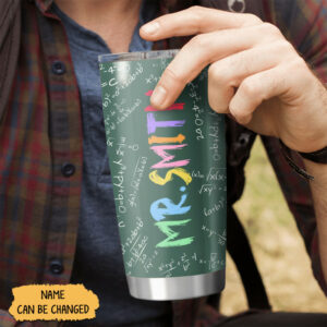Personalized Math Teacher Tumbler - Back To School Gift for Him - Born To Be A Math Teacher Slogan - Ettee - Be A