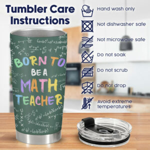 Personalized Math Teacher Tumbler - Back To School Gift for Him - Born To Be A Math Teacher Slogan - Ettee - Be A