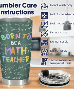 Personalized Math Teacher Tumbler - Back To School Gift for Him - Born To Be A Math Teacher Slogan - Ettee - Be A